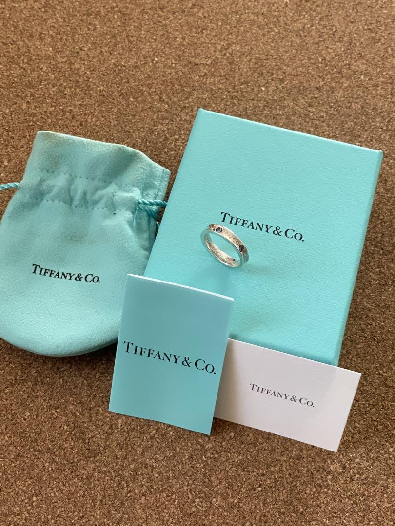 ◆感謝価格◆Tiffany&Co.◆モンタナサファイア2P◆ナローリング◆