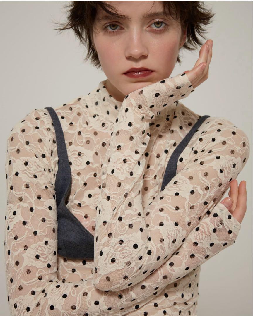 トップス poppy DOT LACE SEE-THROUGH TOP