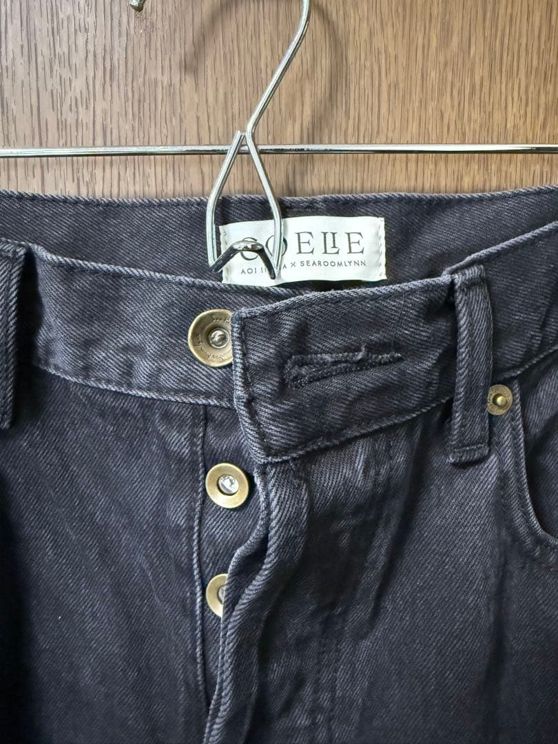 伊原葵 collab スリムストレート SRN02 ウォッシュブラック