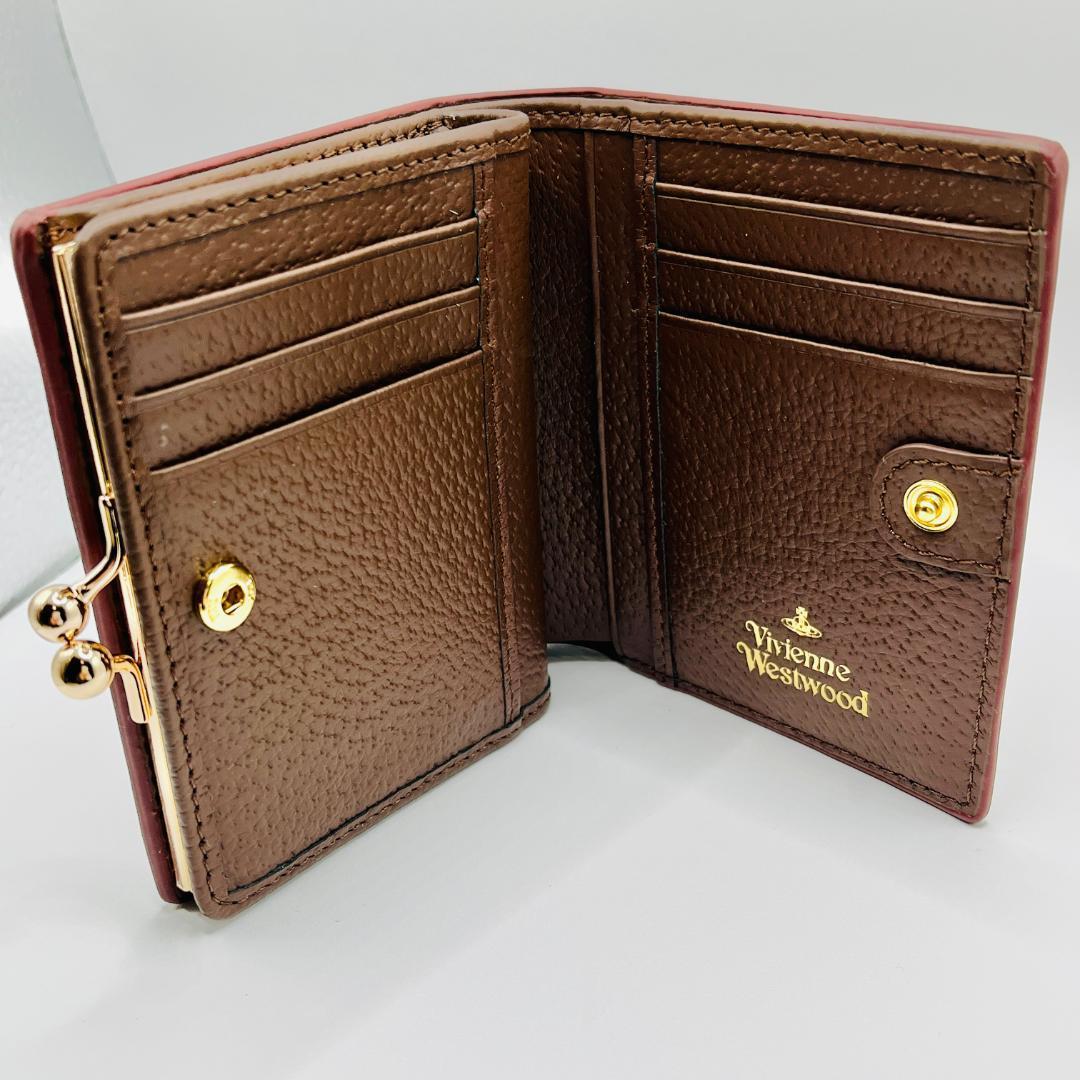 新品 未使用 Vivienne Westwood 茶 ブラウン がま口 二つ折り 新品 未使用 Vivienne Westwood 茶 ブラウン 二つ折り がま口