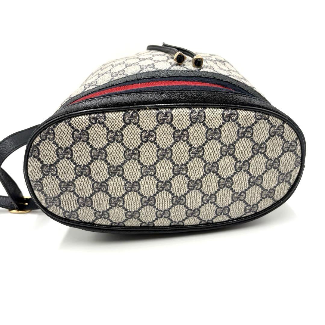 【希少】GUCCI オールドグッチ 紙タグ GG柄 ショルダーバッグ ネイビー