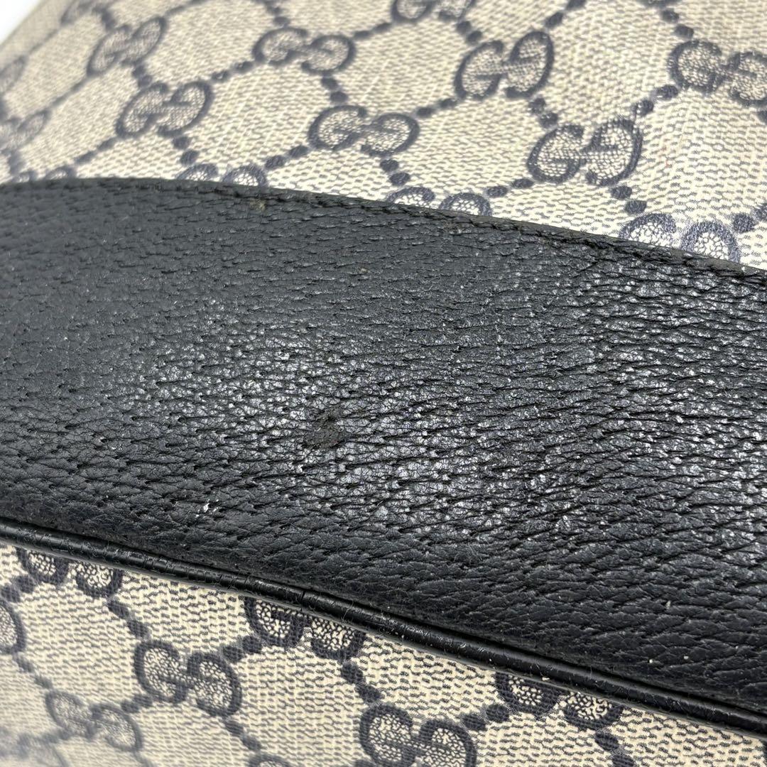 【希少】GUCCI オールドグッチ 紙タグ GG柄 ショルダーバッグ ネイビー