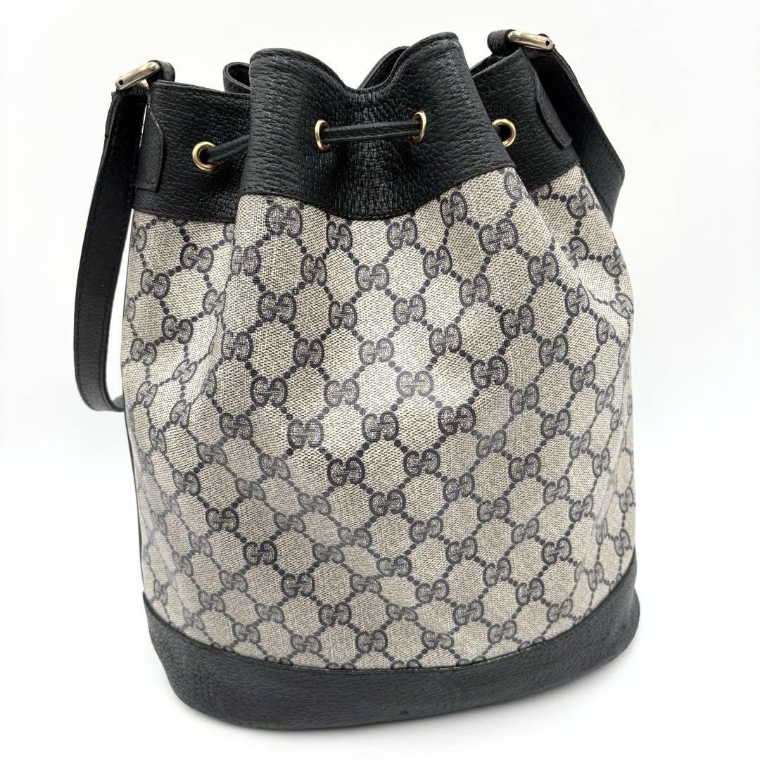 【希少】GUCCI オールドグッチ 紙タグ GG柄 ショルダーバッグ ネイビー