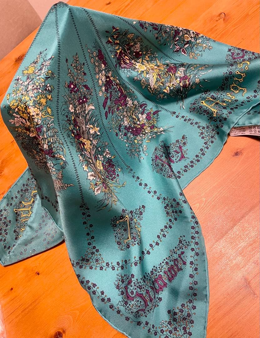 manipuri マニプリ シルク スカーフ 65 グリーン 緑