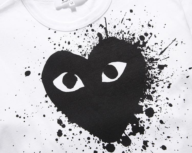 COMME des GARÇONS PLAYハート型ロゴインクジェットTシャツM