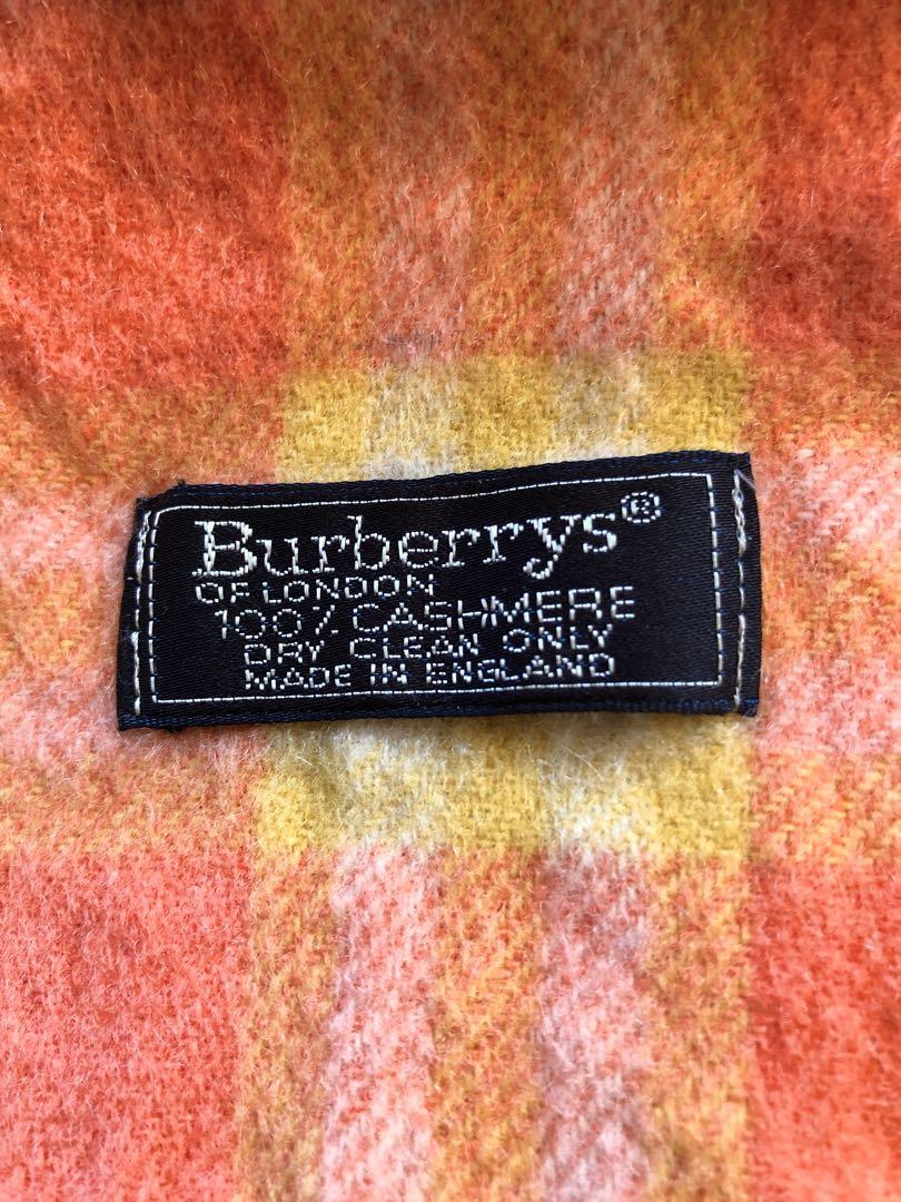 Burberry's 100%カシミヤ マフラー オレンジ系