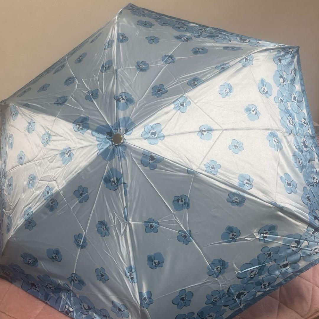 LANVIN en Blue 水色花柄　折りたたみ傘 晴雨兼用　未使用新品
