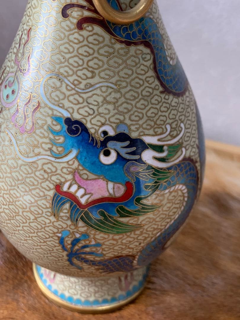 中国美術 民国期 七宝 龍紋花瓶 唐物 古銅 細密細工 古美術品 中国美術民国期七宝龍紋花瓶唐物古銅細密細工古美術品|mercari