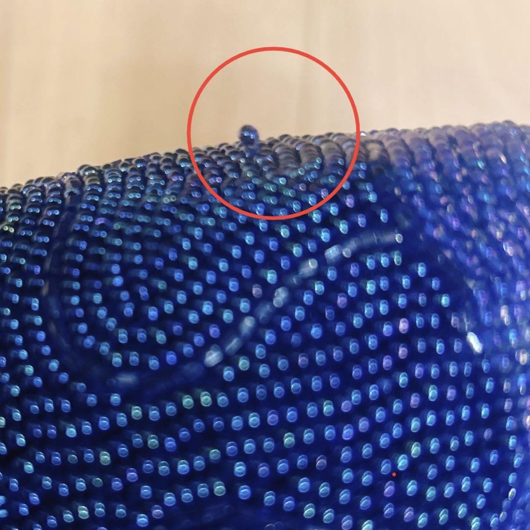 昭和レトロな花柄ビーズ刺繍クラッチバッグ 総ビーズ ハン