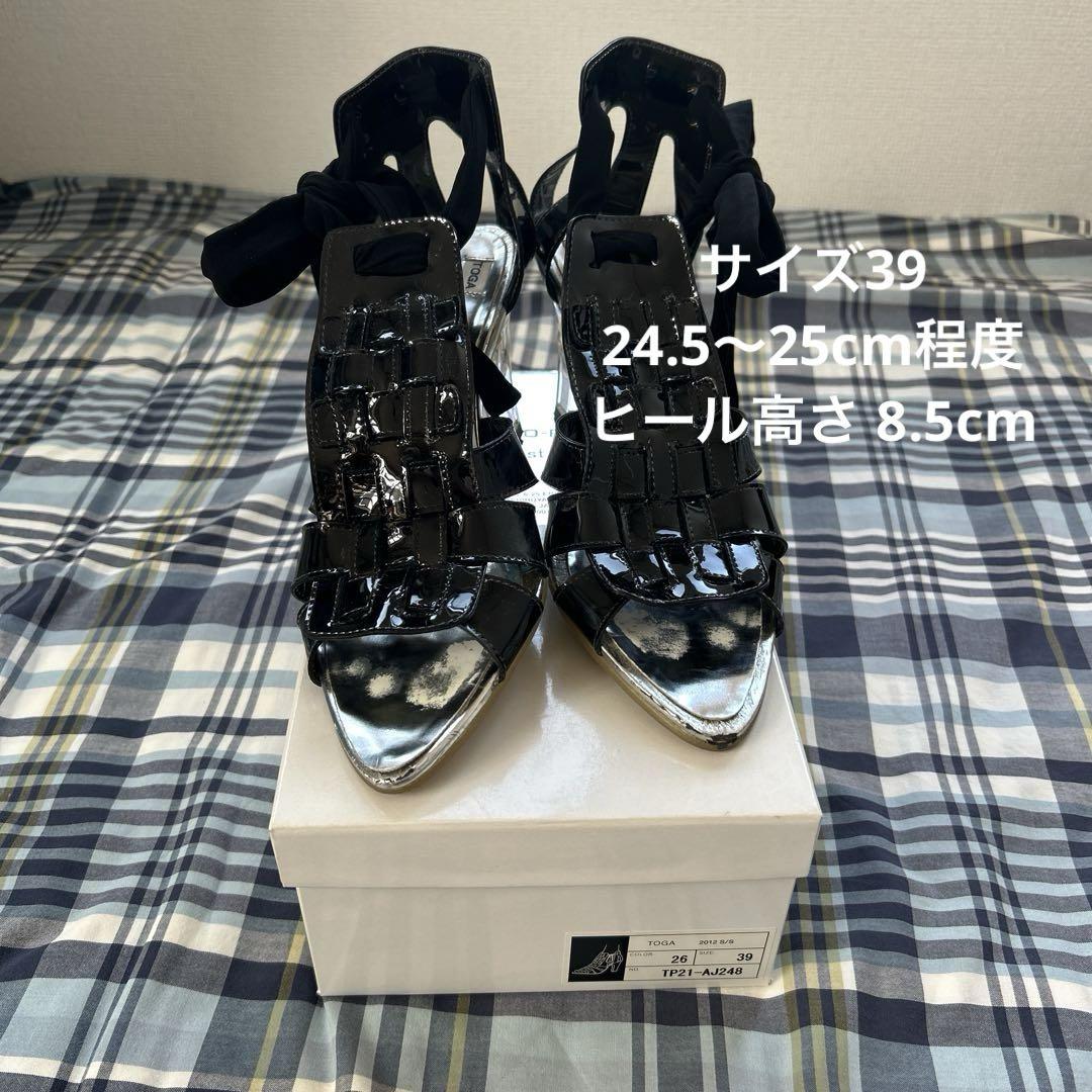 【値下げ】【美品】TOGAパンプス　黒、ヒール箇所透明　サイズ39