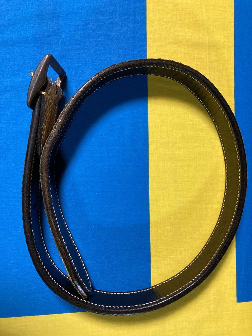 FLAT HEAD  フラットヘッド　パイソン　レザーベルト　30インチ