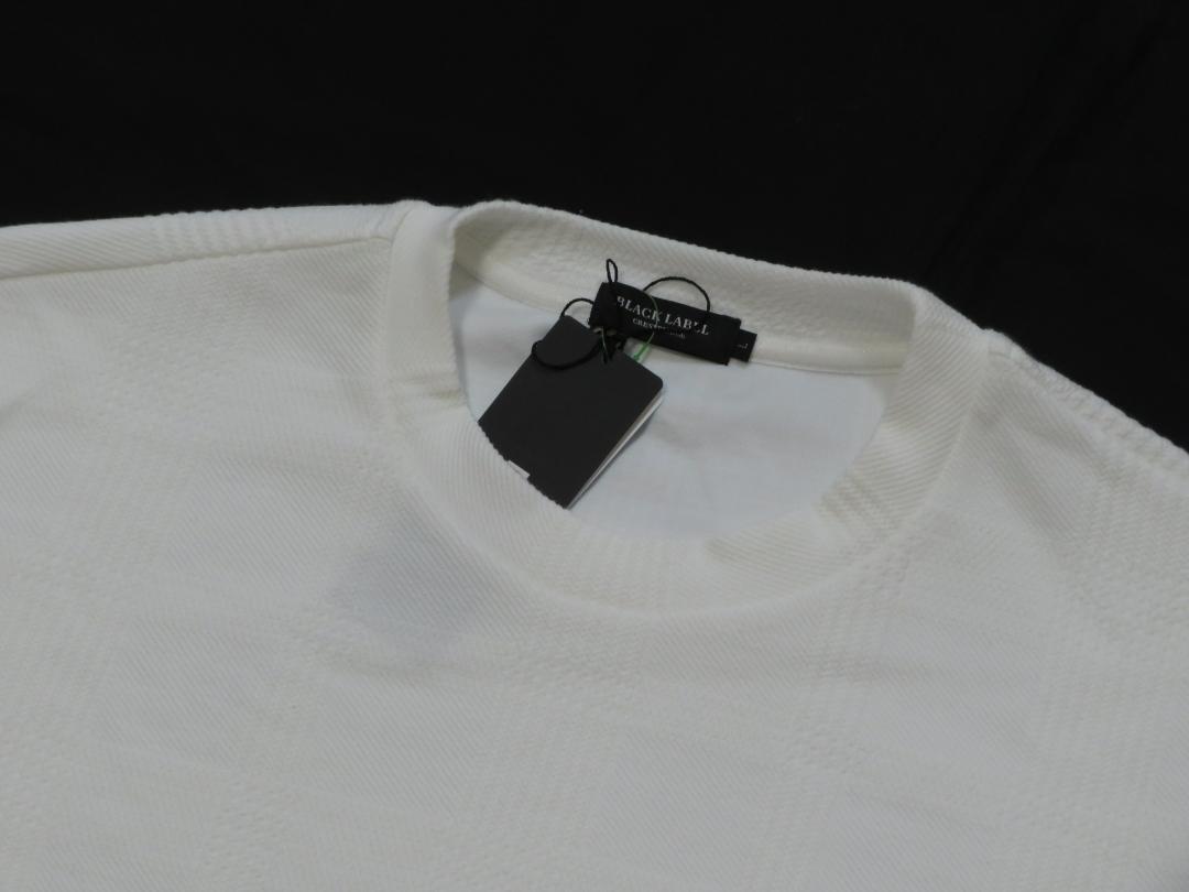 ブラックレーベル 　長袖綿ニット脇チェック柄　Lサイズ　白　30,800円