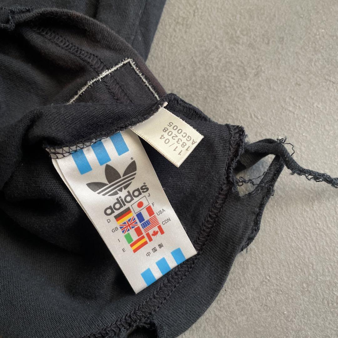黒タグ“オールド”adidas“XL”ブラック”t-shirt