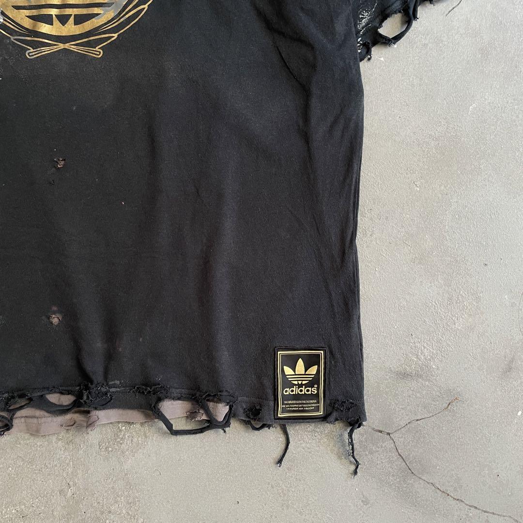 黒タグ“オールド”adidas“XL”ブラック”t-shirt