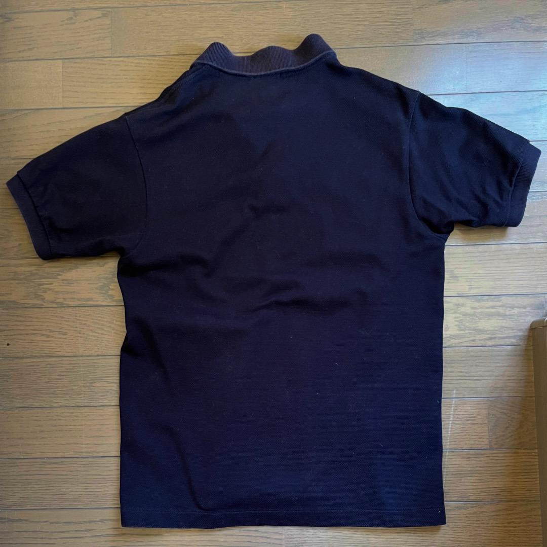 LACOSTE CLASSIC FIT ネイビーポロシャツ US S未使用品 希少】ラコステ ノーカラーポロシャツ ネイビー 襟なし ユニ