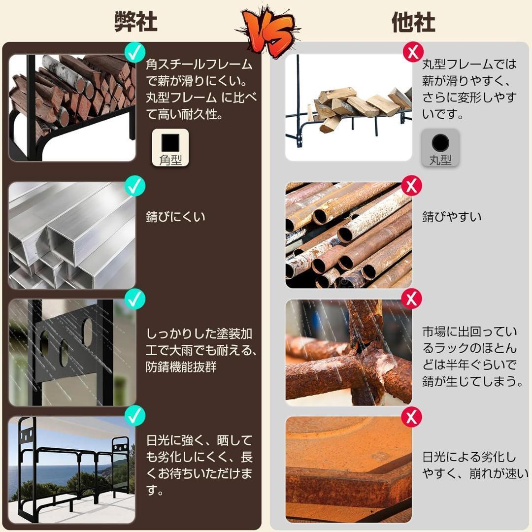 薪ラック ログラック 2段ラック 幅200×奥行30×高さ100cm約60束収納