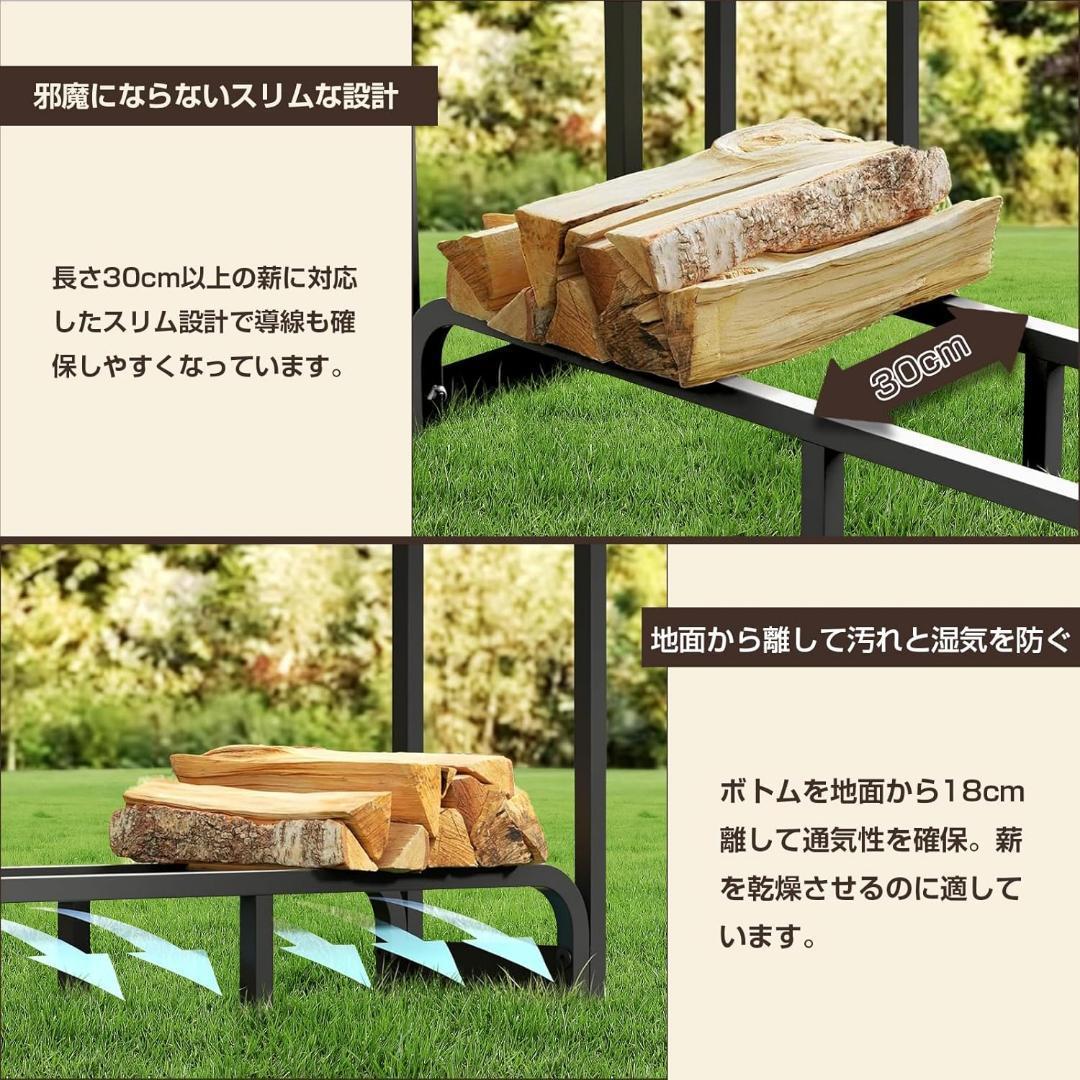薪ラック ログラック 2段ラック 幅200×奥行30×高さ100cm約60束収納