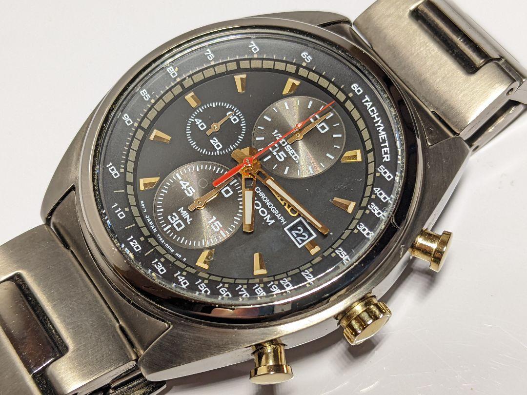 SEIKO セイコー 7T92-0RT0 腕時計/ブラック×チャコールシルバー