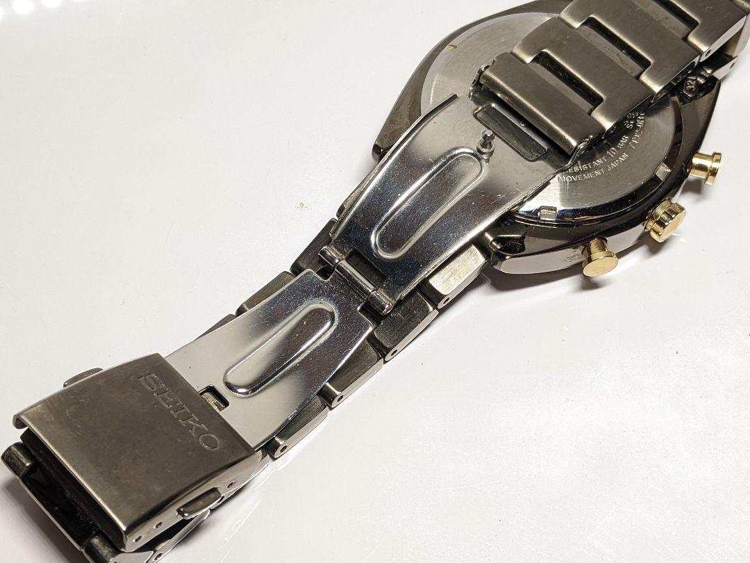 SEIKO セイコー 7T92-0RT0 腕時計/ブラック×チャコールシルバー