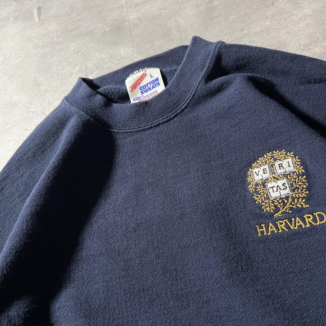名門ハーバード大学 JERZEESカレッジ刺繍ロゴ古着スウェット