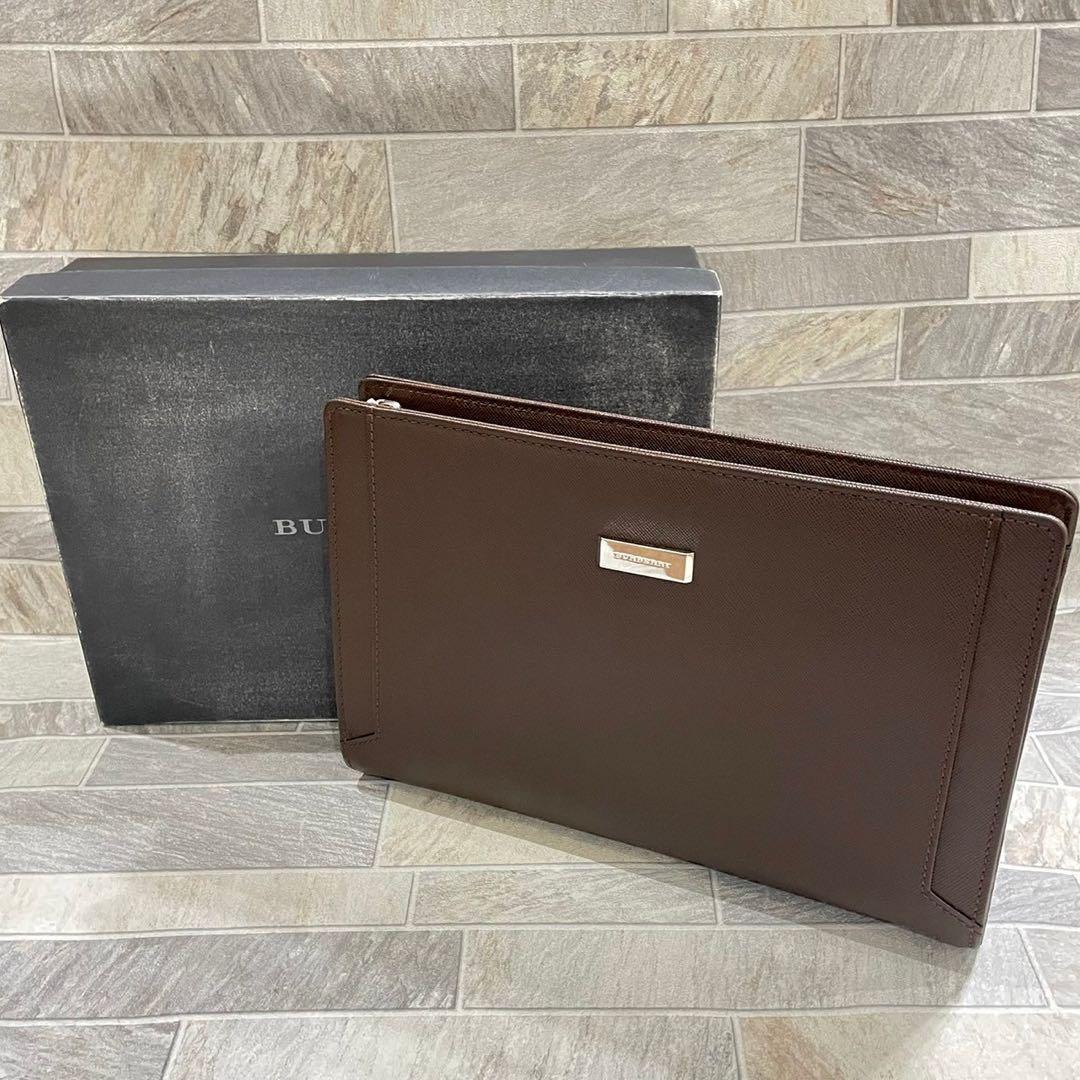 Burberry バーバリー セカンドバッグ サフィアーノ ブラウンBURBERRY
