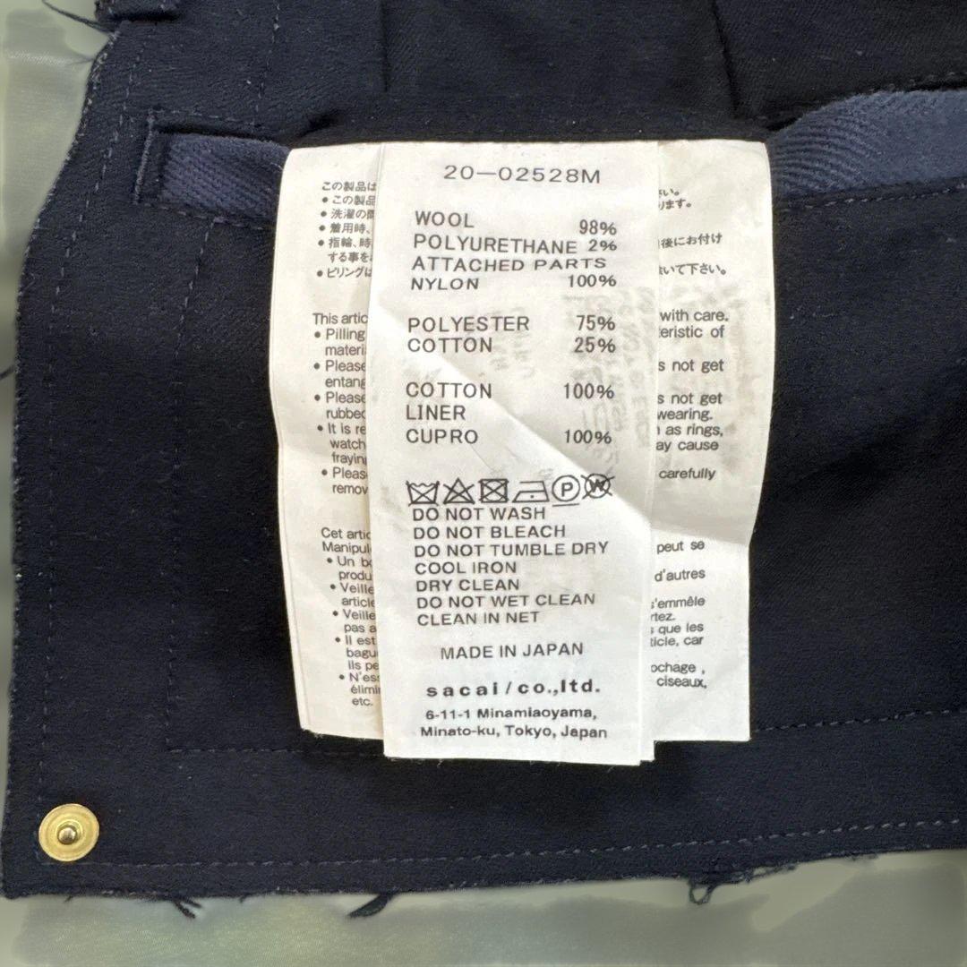 【超お買い得！】 sacai 2020ホリデーコレクションパッチワークパンツ サイズ4 パンツ
