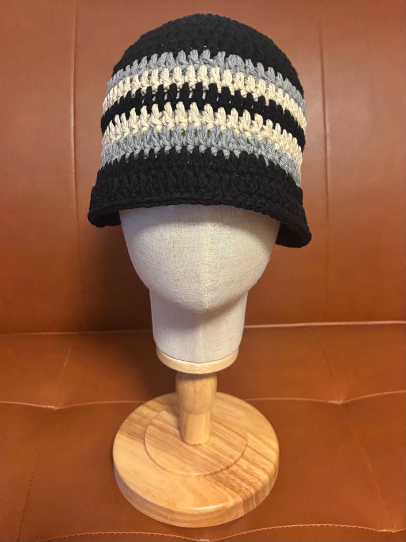 276　クロシェハット　クラッシャーハット　バケットハット　手編み　男女兼用 276バケットハット クラッシャーハット クロシェハット