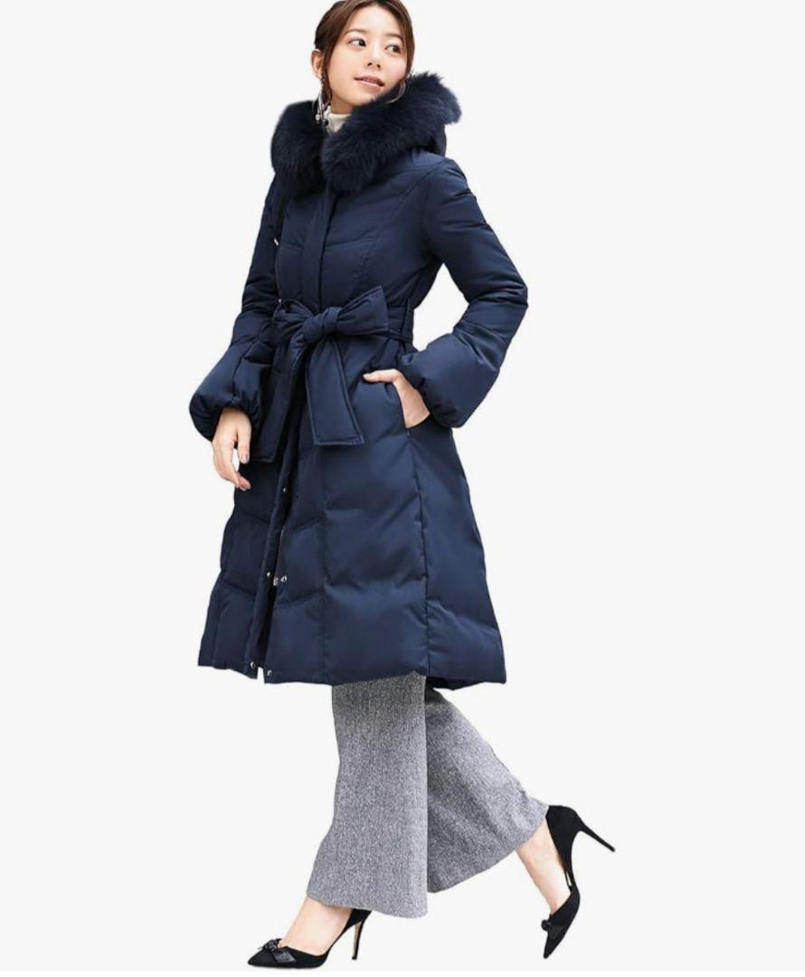 [未使用品] ロングダウンコート　ルイルエブティック　ネイビー RUIRUE BOUTIQUE ダウンコート レディース ロングコート