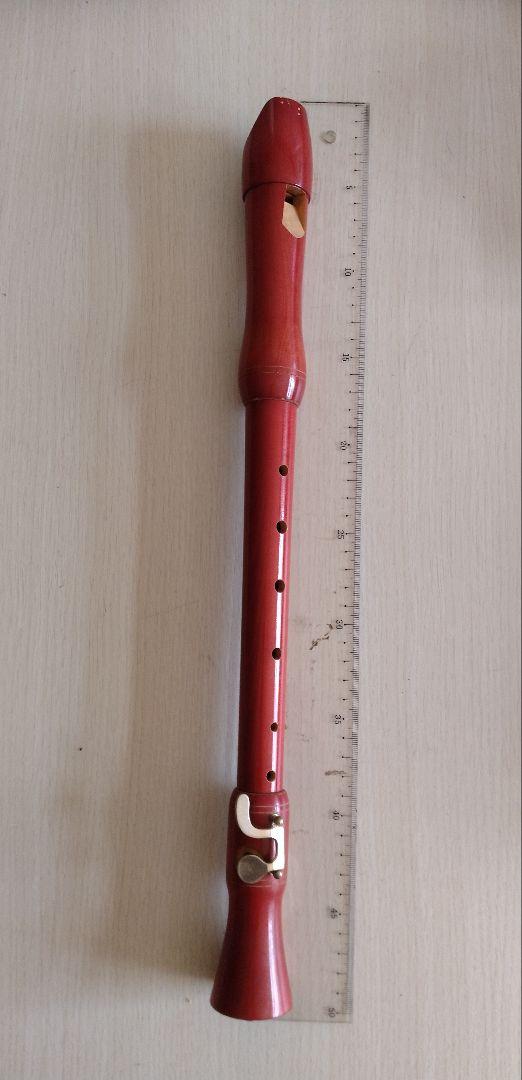 ドイツ民主共和国製　赤煉瓦色リコーダー ケース付き 約40cm