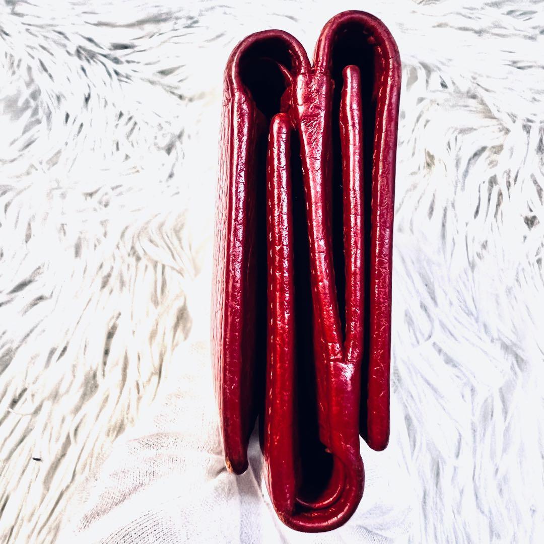 人気　美品✨ グッチ GUCCI 三つ折り財布 GGマーモント レッド　スモール