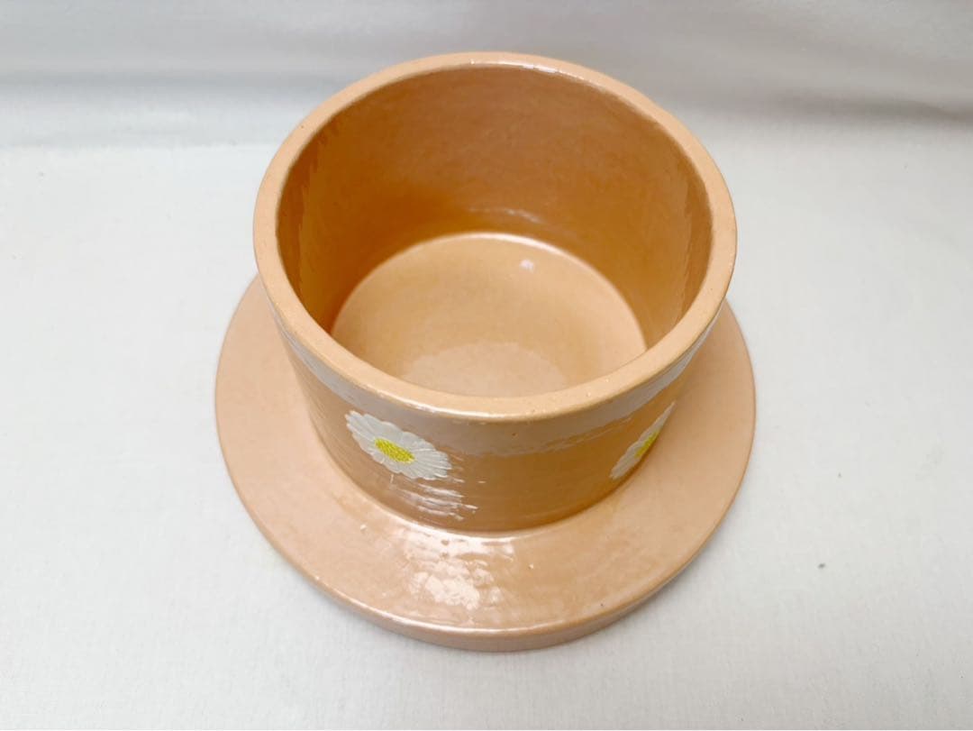 未使用 茶道具 楽焼 淡紅釉 菊絵 高杯 菓子器 陶印 桂 高台鉢 盛器 茶事