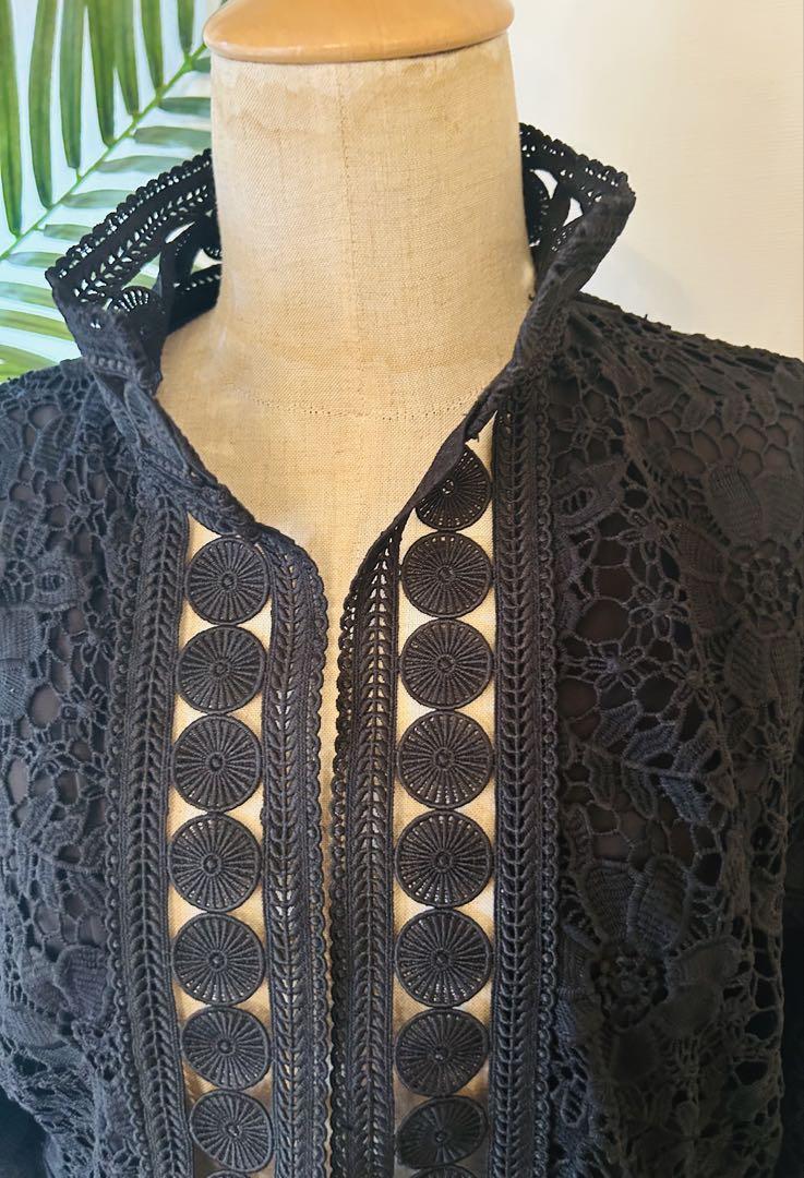 Casablanca ★新品★総レース黒ブラック★レアで素敵な7部袖
