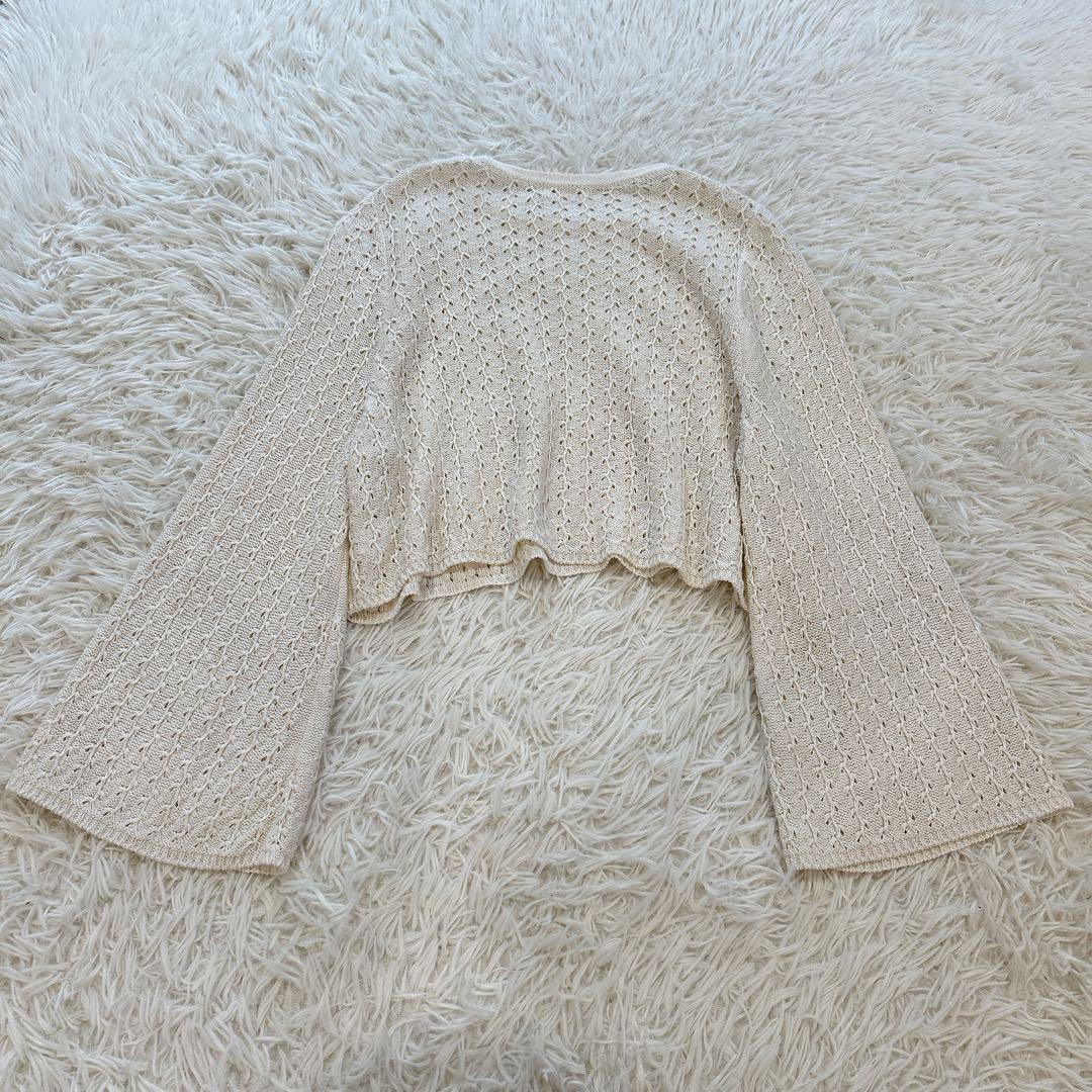 2024SS★ボールジィ　トップス　ニット　春服　シルク混　ホワイト　サイズS