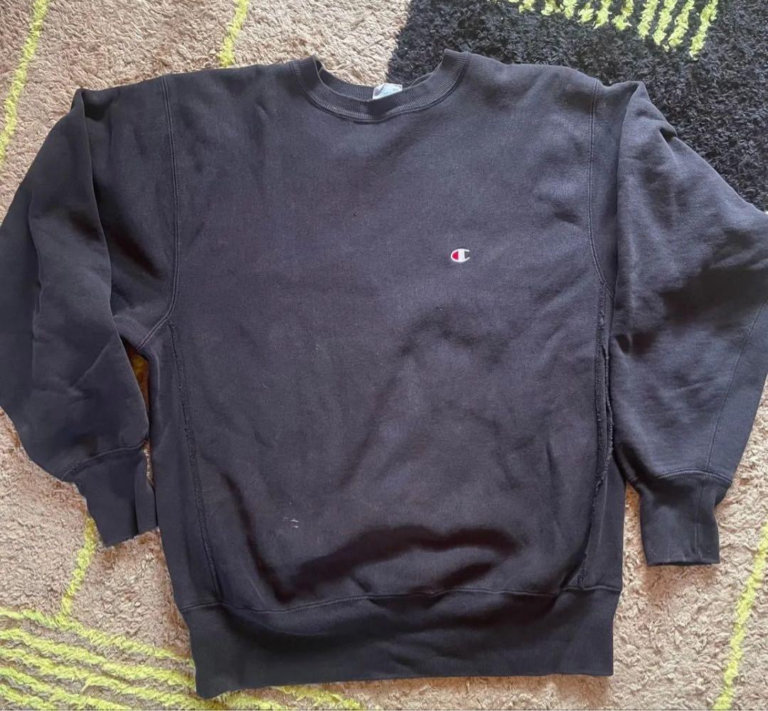 90s チャンピオン リバースウィーブ ブラック 刺繍タグ XL USA製