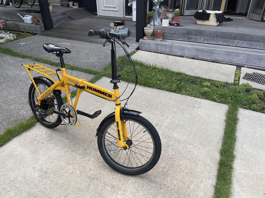 引き取り希望】HUMMER 折りたたみ自転車 イエロー