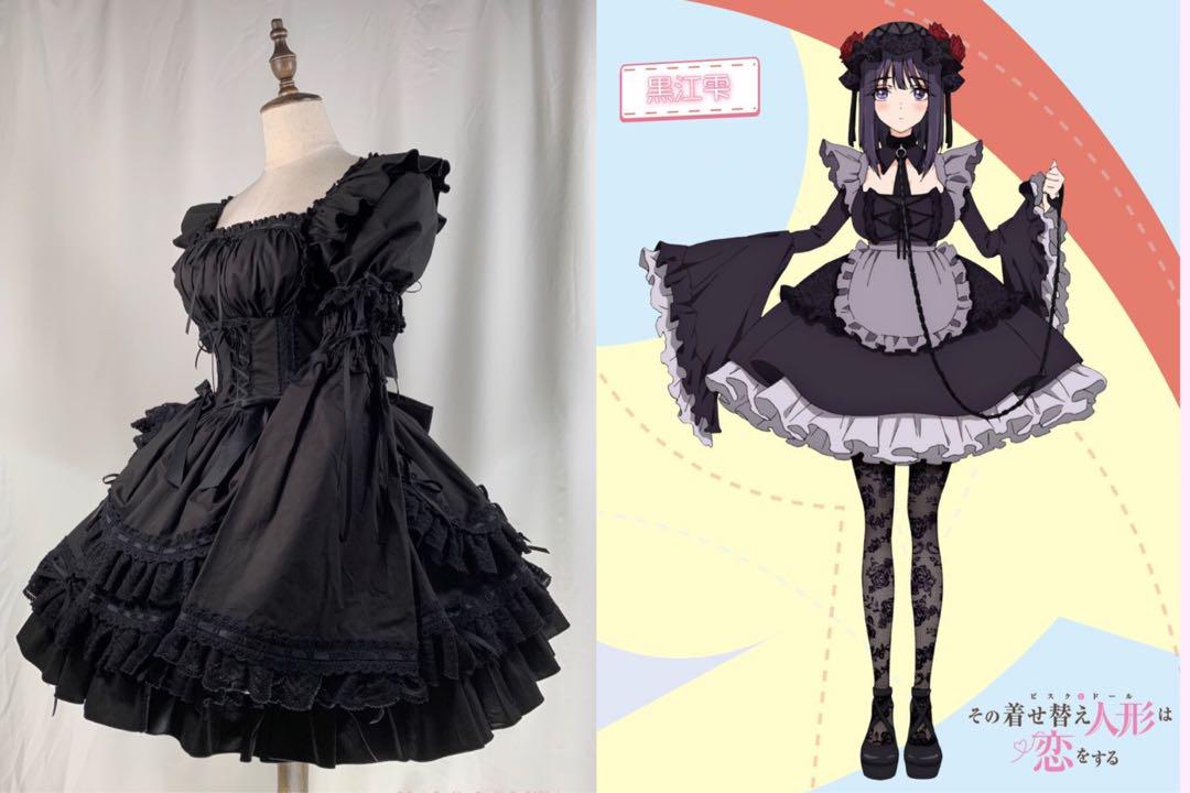 大人気廃盤品 Black Rose メイド風姫袖ワンピース 着せ恋 黒江雫