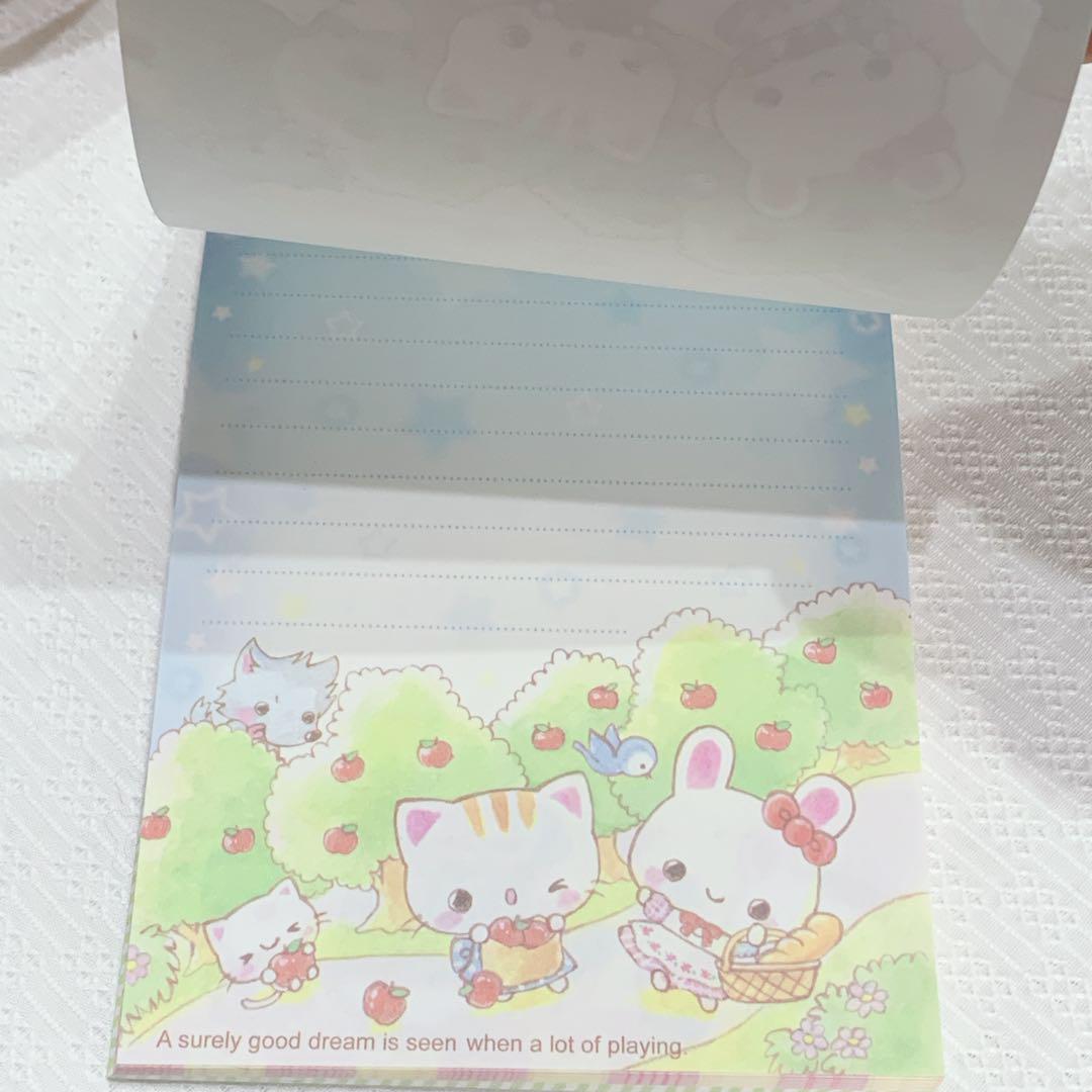 未使用 平成レトロ メモ帳 Joyful garden うさぎ ねこ くま 動物