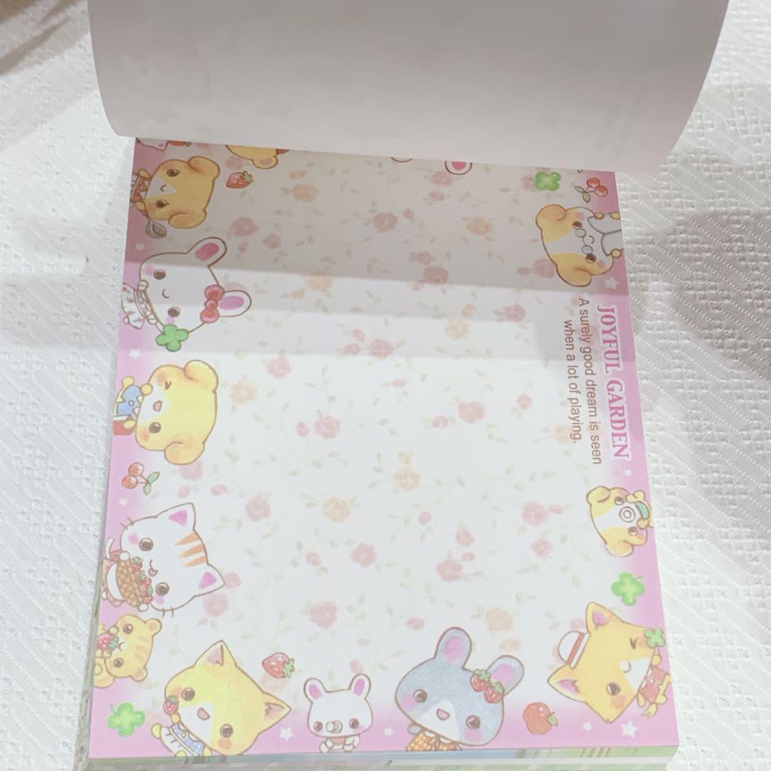 未使用 平成レトロ メモ帳 Joyful garden うさぎ ねこ くま 動物