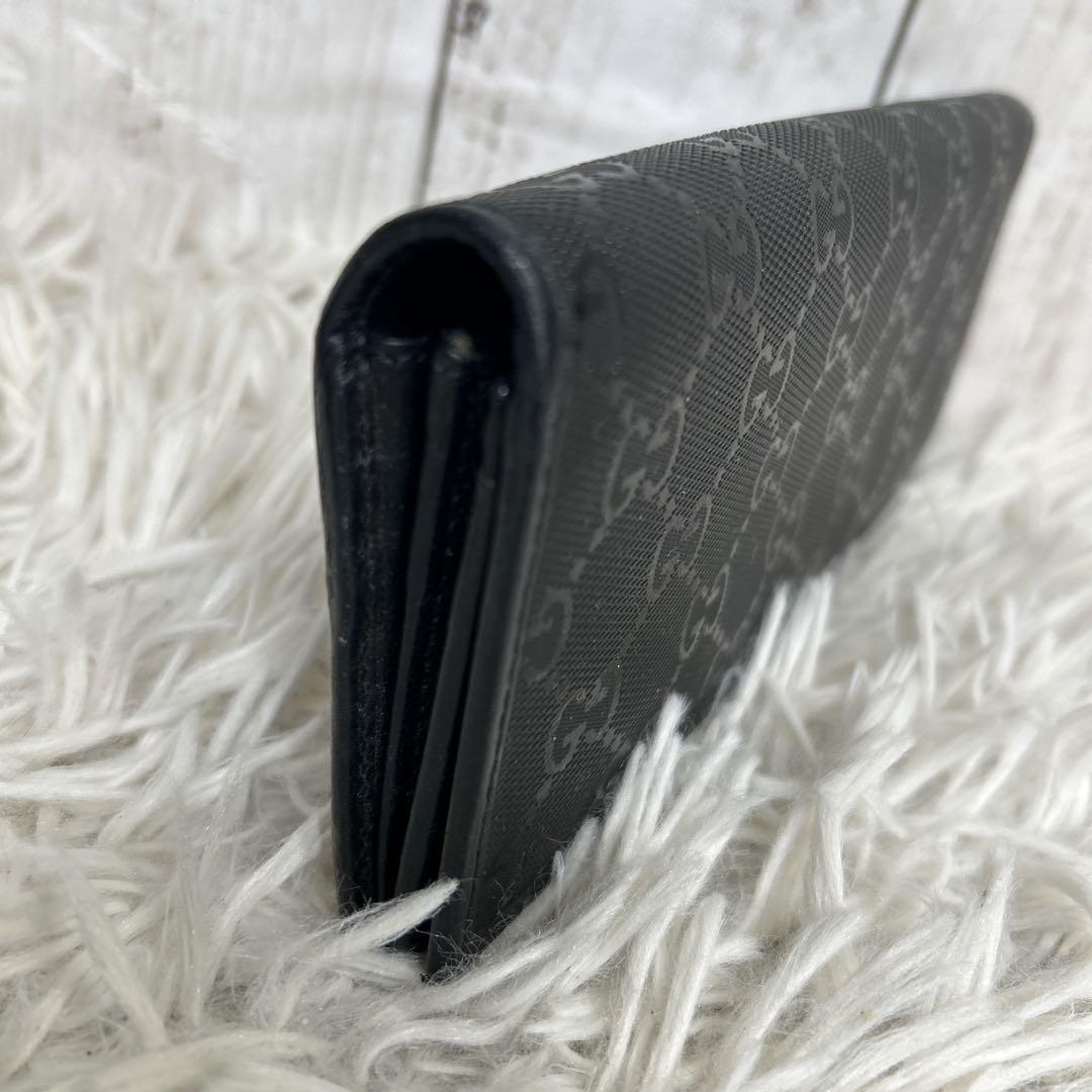 GUCCI インプリメ　長財布　GG ブラック　レザー　折り財布