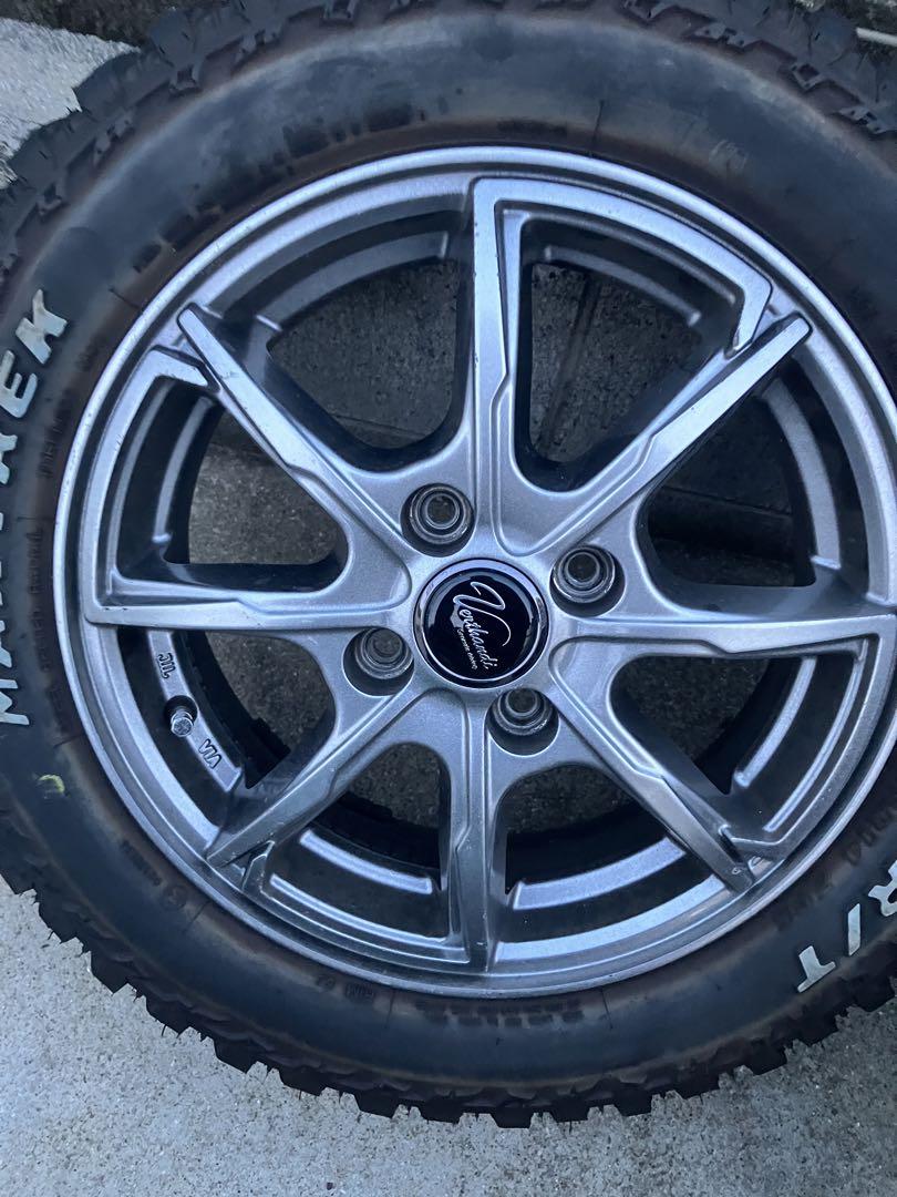 マッドタイヤ14インチタイヤホイールセット165/65r14 マックストレック