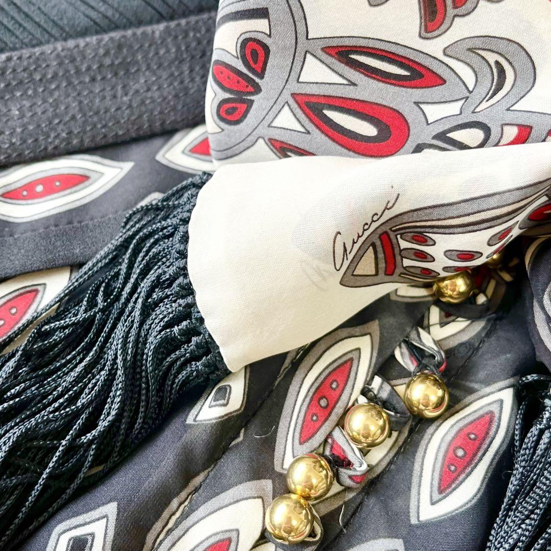 GUCCI ワンピース ボウタイ ペイズリー 金ボタン ペイズリー 総