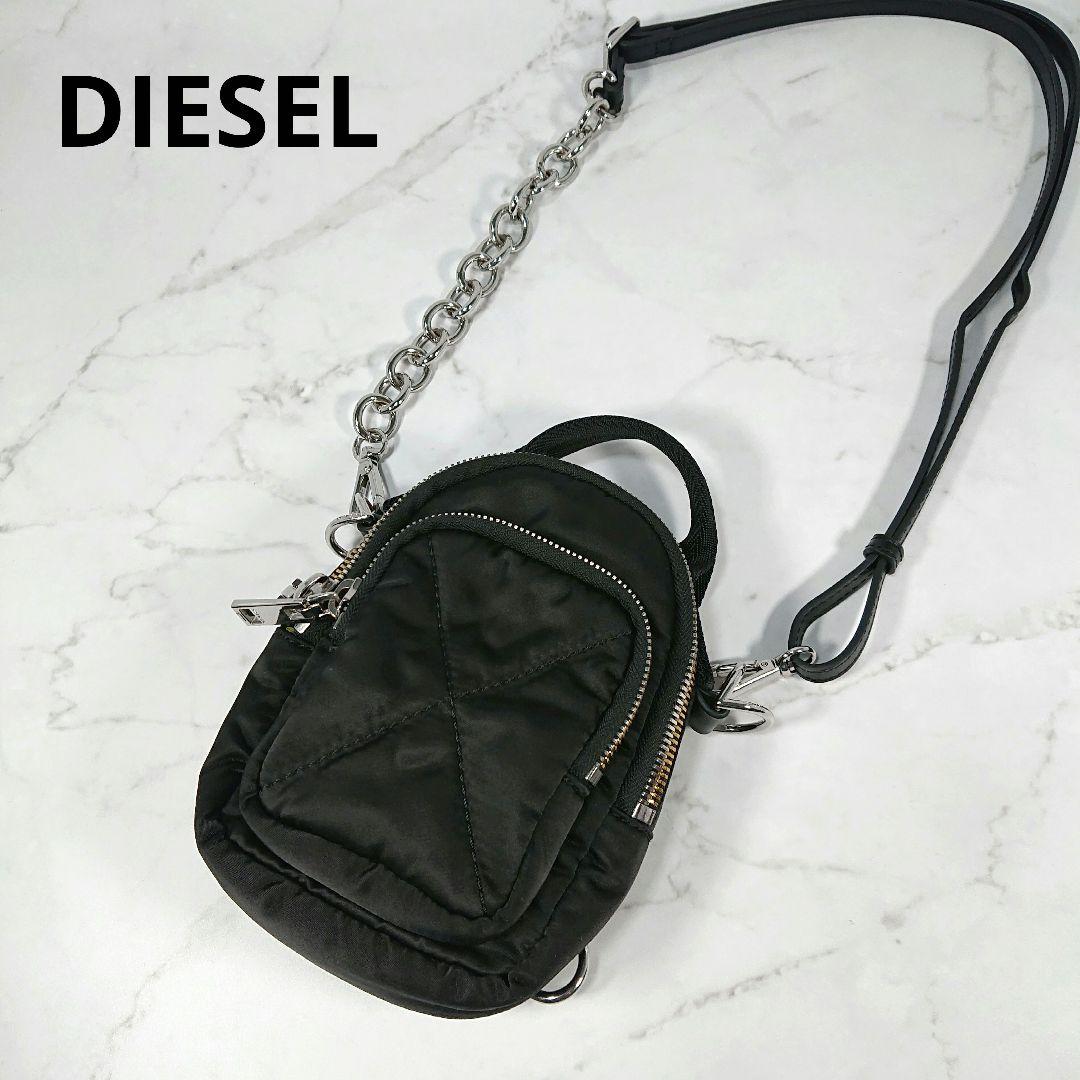 DIESEL ディーゼル ナイロンミニショルダーバッグ ブラック