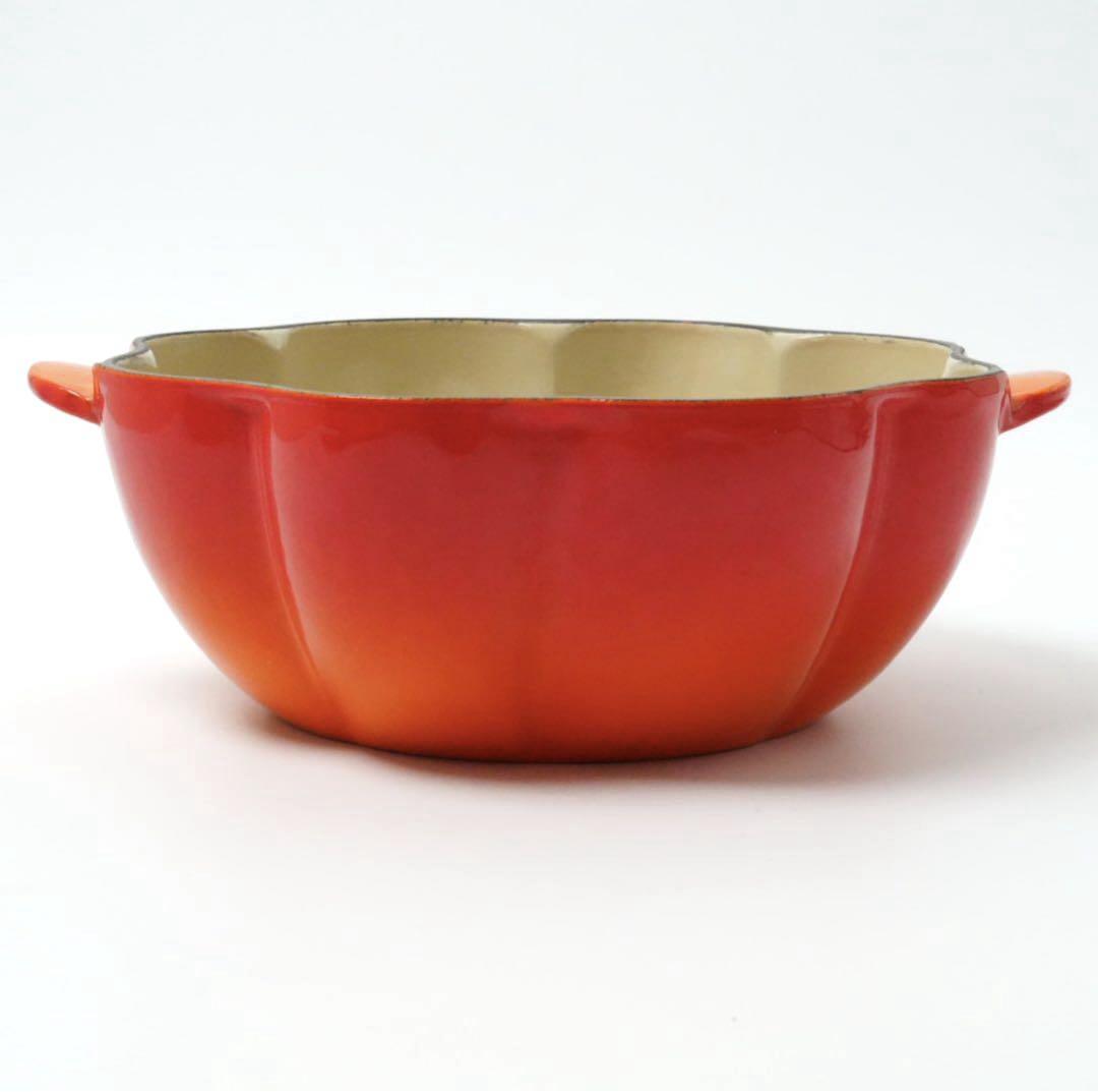【美品】LE CREUSET　ココット パンプキン　オレンジ　22cm