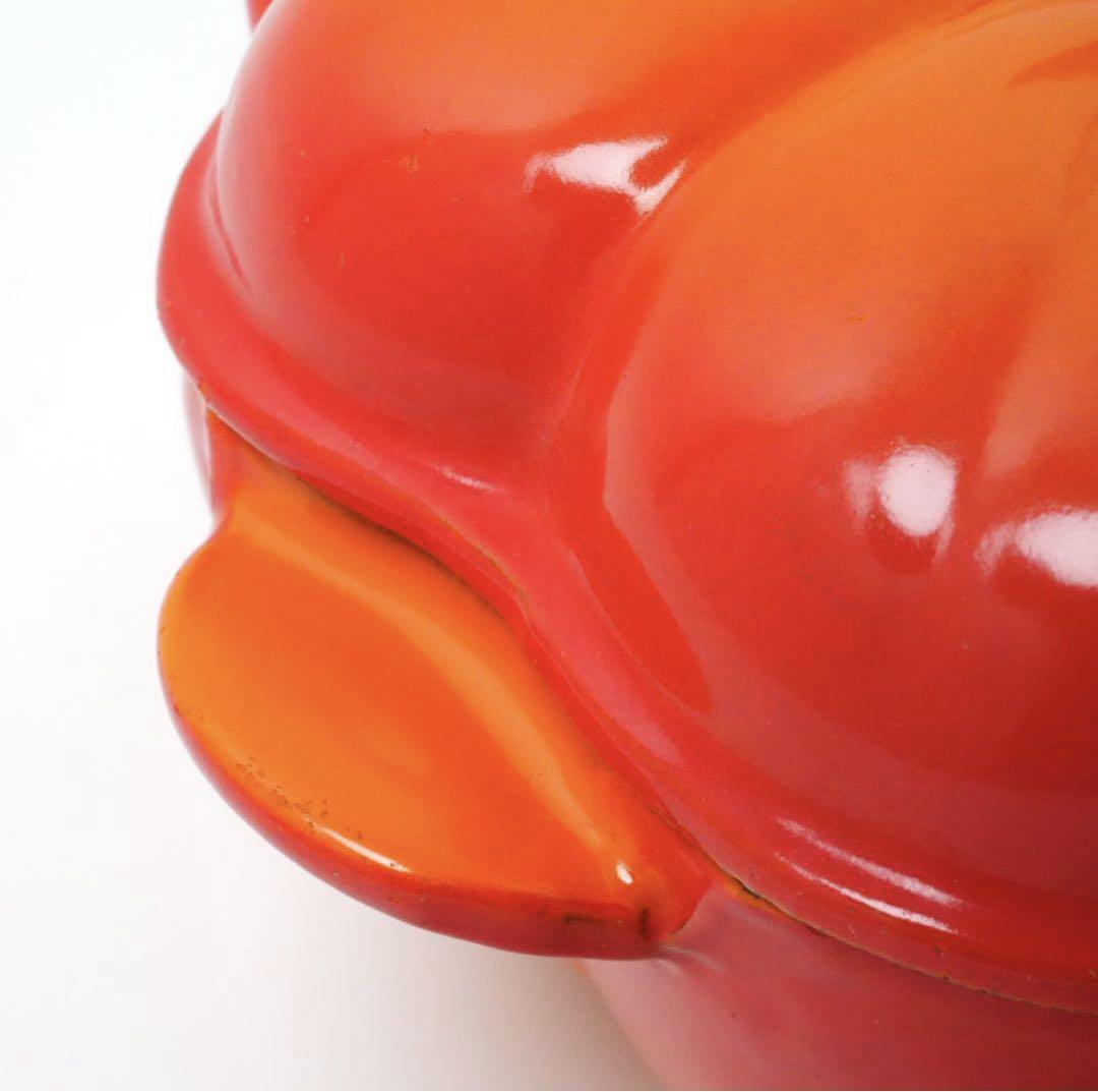 【美品】LE CREUSET　ココット パンプキン　オレンジ　22cm