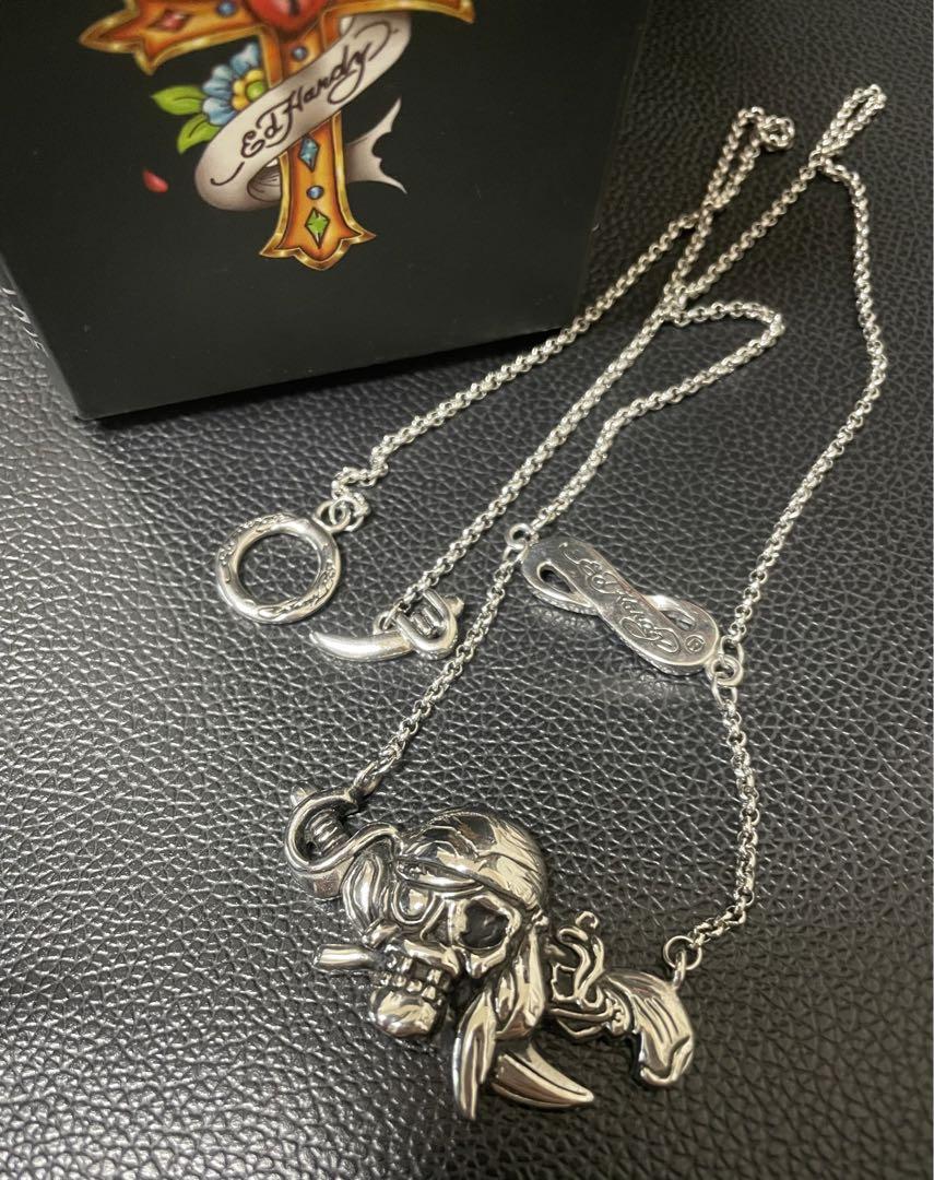 ED HARDY エドハーディー ネックレス　海賊短剣 シルバーネックレス