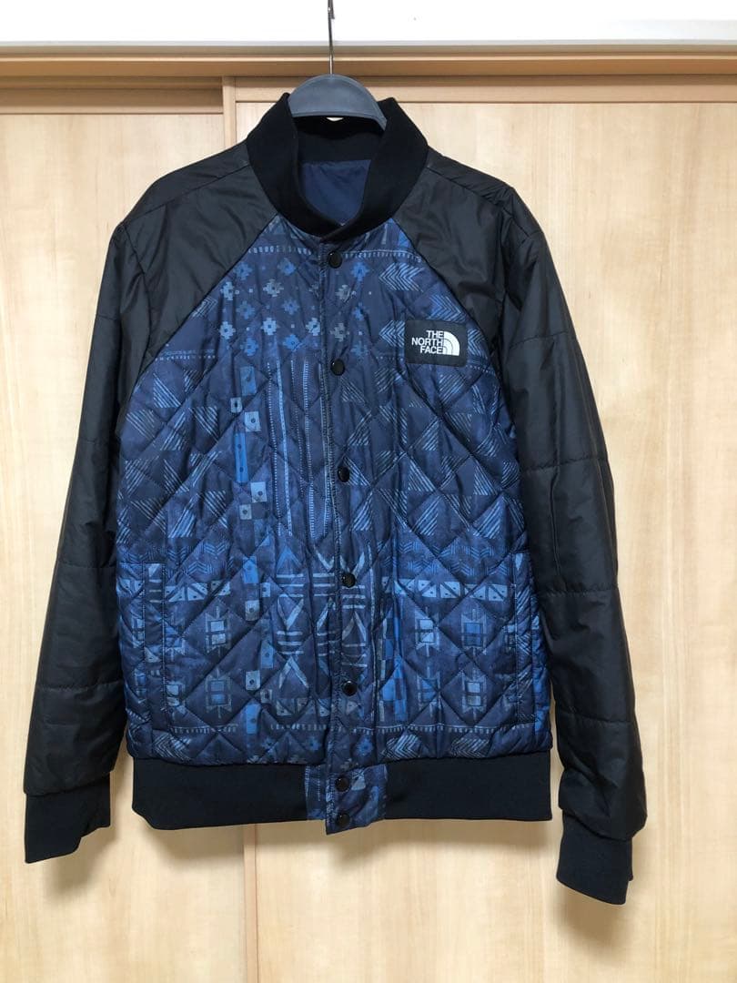 リバーシブル ネイビー ナイロン ジャンパー ノースフェイス ロゴ リバーシブル ネイビー ナイロン ジャンパー ノースフェイス ロゴ
