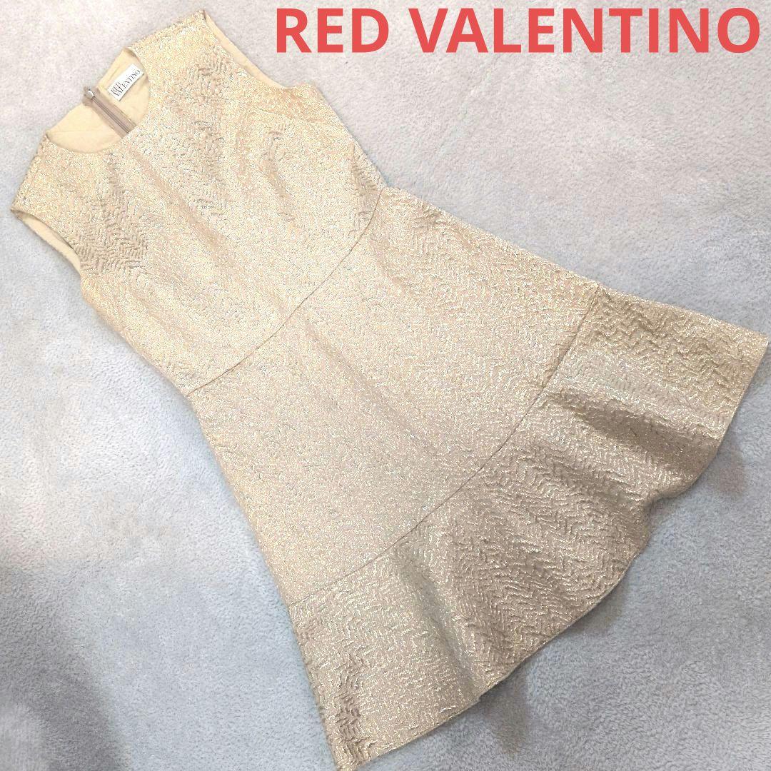 美品　RED VALENTINO ベージュ ノースリーブ ワンピース