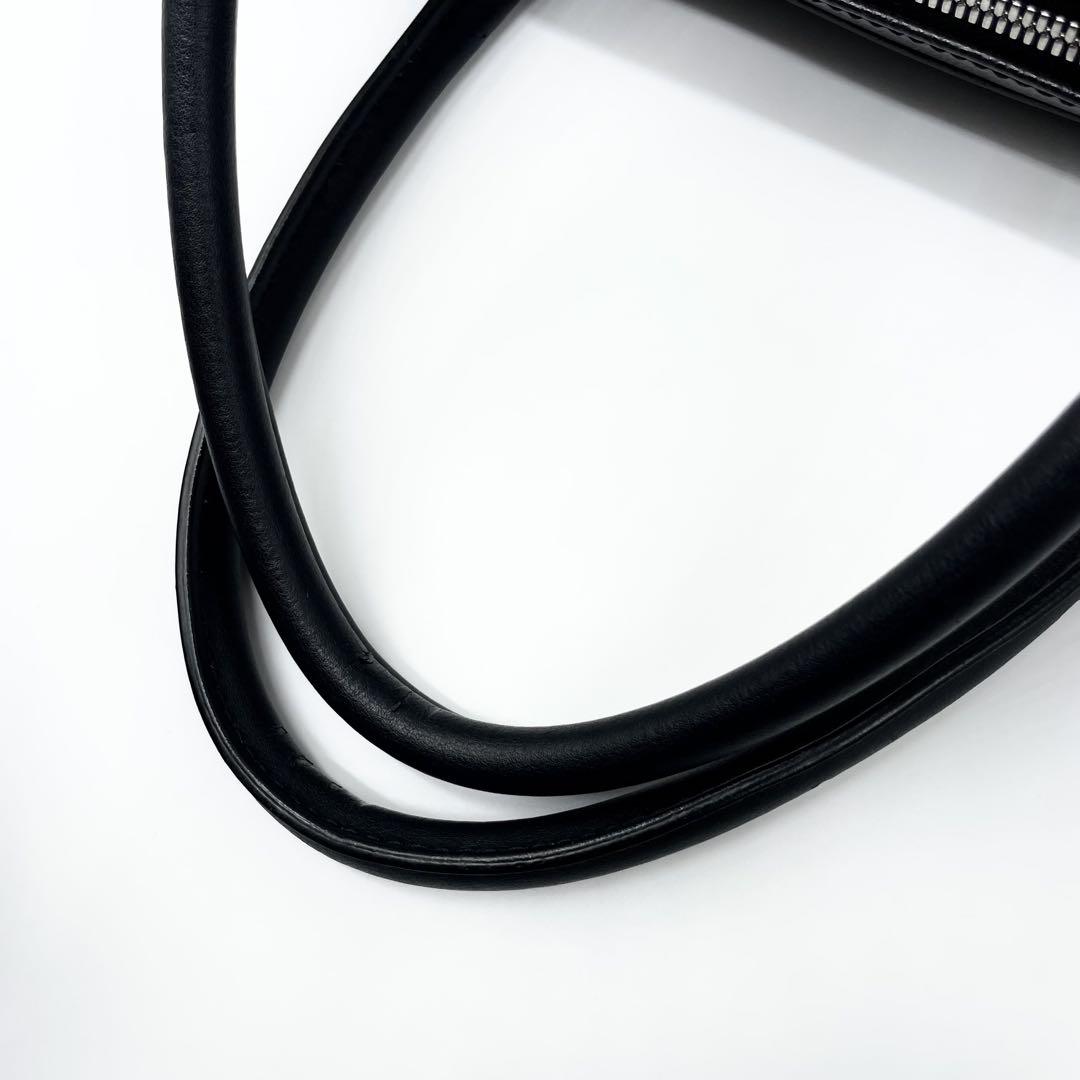 【美品】フェラガモ 2WAY ビジネスバッグ レザー 濃灰 ロゴショルダー