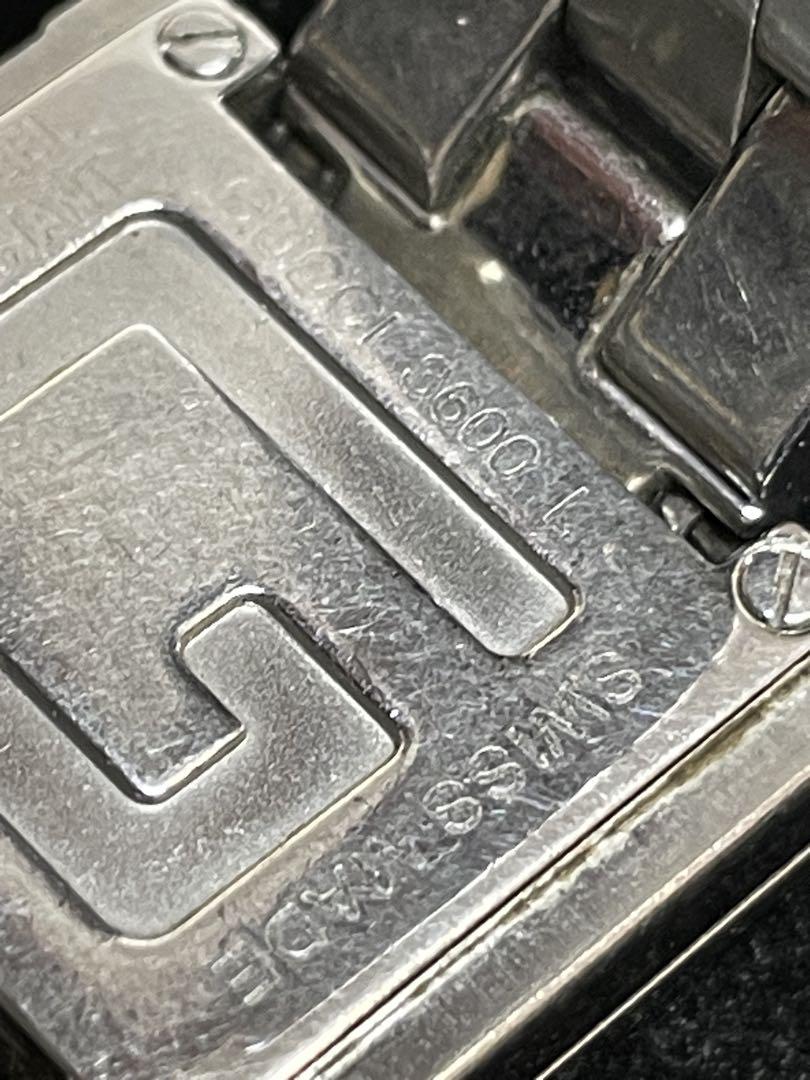 【稼働品】GUCCI グッチ レディース腕時計 スクエア 黒文字盤
