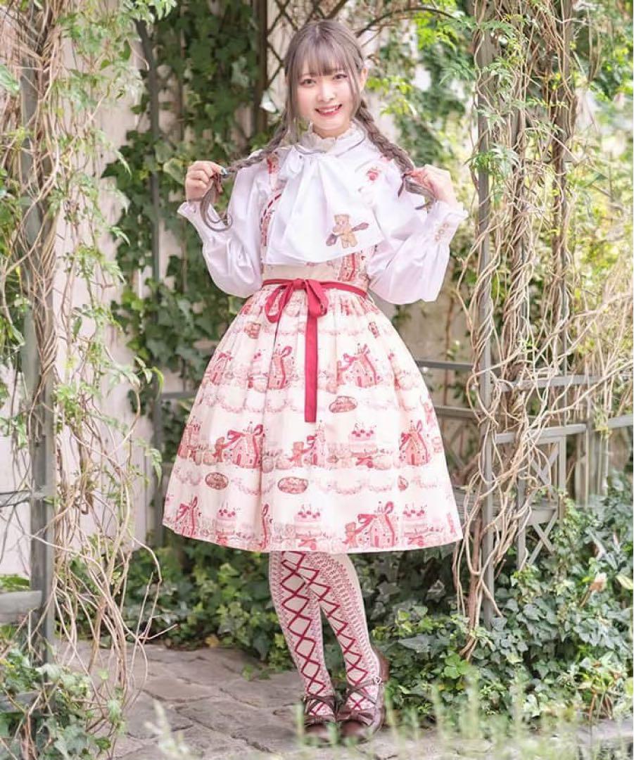 axes femme kawaii お菓子の家柄ワンピース　生成り axes femme kawaii お菓子の家柄ワンピース生成り